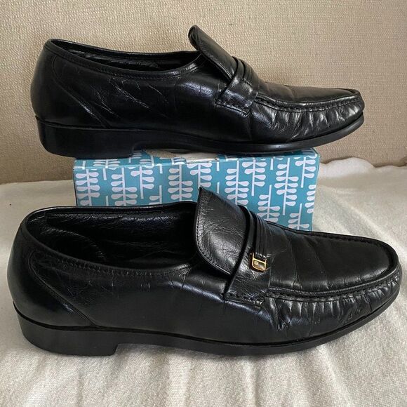 Florsheim Comfortech Leather Loafers Black Men's Size 12 - Picture 1 of 11